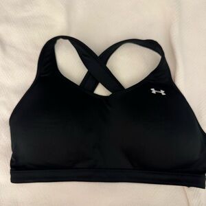 Under Armour Women's Black Cross-Back Sports Bra Size XL